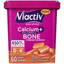 Viactiv Calcium + Vitamin D Supplement Soft Chews for Women & Men - Chewable Calcium for Bone Health Support, 650 mg per Serving, Vitamin D & K for High Absorption - 60 Count, Caramel