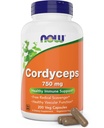 NOW Τρόφιμα Cordyceps 750mg 200 Veg Caps - Βιολογικό Cordycep Sinensis Μυκήλιο Mushroom σε Μη Οργανικές Κάψουλες - Vegan, Μη ΓΤΟ