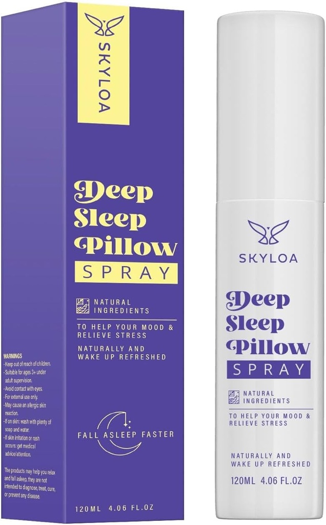 Spray μαξιλάρι βαθύ ύπνο: Φυσικό Sleep Rest Aid με λεβάντα για χαλάρωση 120ml, 4 fl oz