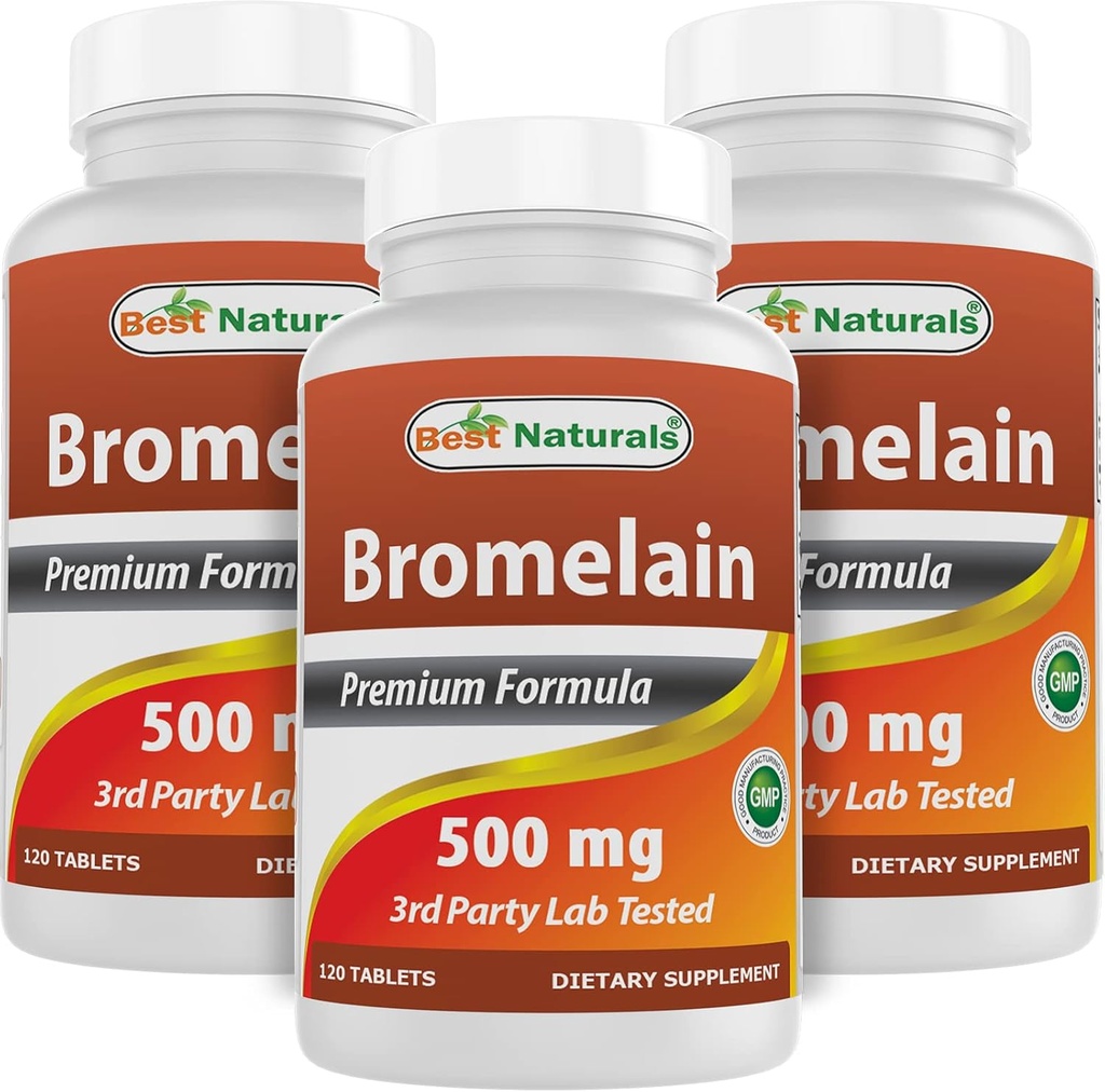 Best Naturals Bromelain 500mg 120 δισκία (120 Count (Pack of 3))