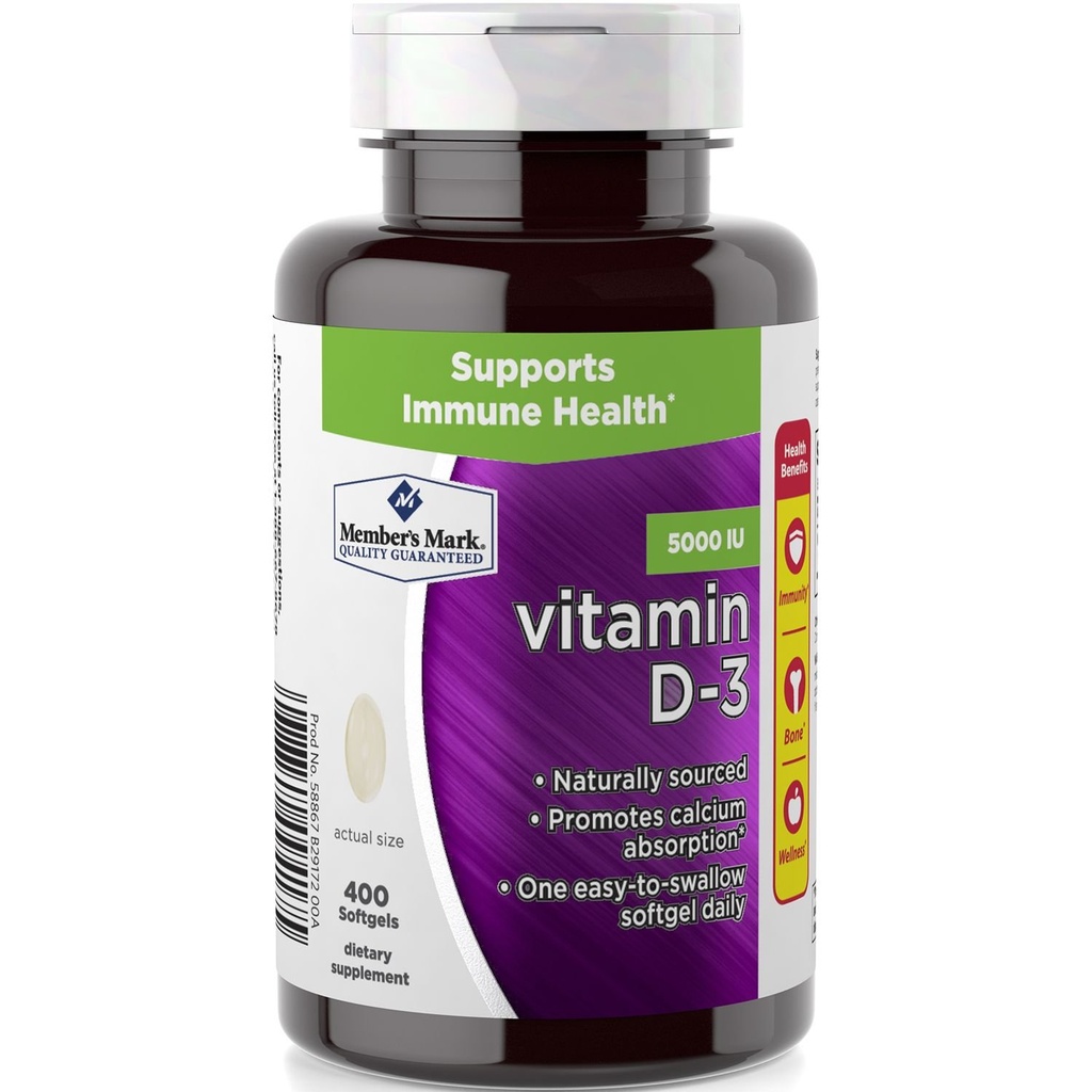 Mark Vitamin D-3 5000 IU Συμπλήρωμα διατροφής (400 Count)