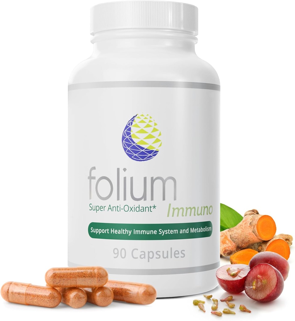 Folium Immuno Φλεγμονώδη συμπληρώματα και μέρη πεύκου, σταφυλόσπιτα, Τζίντζερ, κουρκουμά, πράσινο τσάι, λευκό πιπέρι και εκχυλίσματα Ρόδι