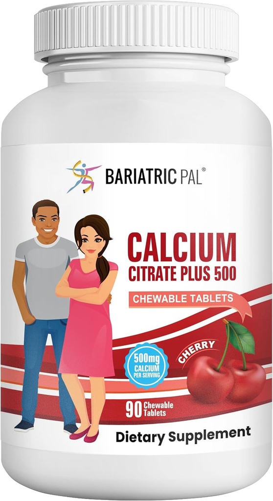 BariatricPal Ασβέστιο Κιτρικό 500mg Μασώμενα δισκία - Cherry (30- Ημέρα προσφοράς)