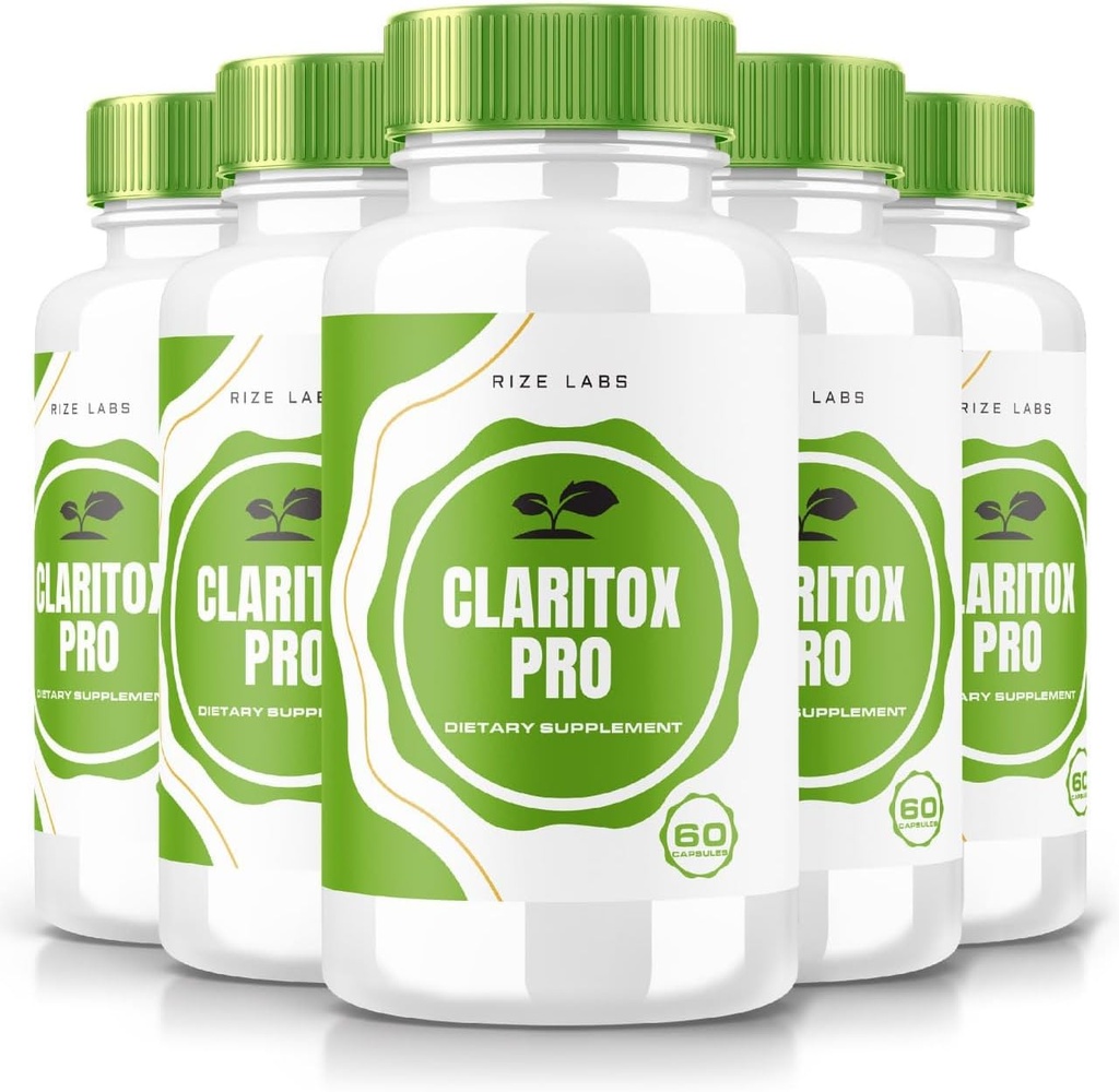 rize labs - χάπια συμπλήρωμα Claritox Pro για Vertigo, Advanced Formula με όλα τα φυσικά συστατικά (300 κάψουλες) (πακέτο των 5)