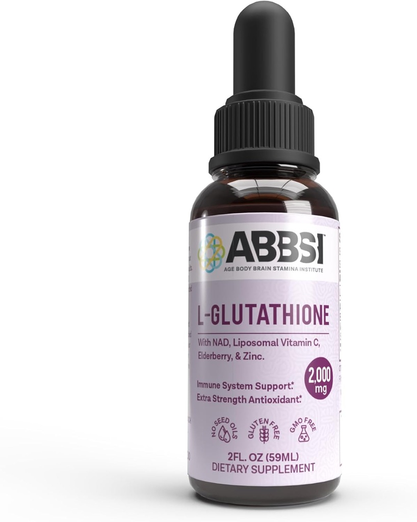 Λιποσωμική Γλουταθειόνη Υγρή με NAD & Elderberry για την Ανοσολογική Υποστήριξη - 2000MG - Ενισχυμένη Απορρόφηση - Όχι από Έλαιο Σπόρου - Ισχυρό Αντιοξειδωτικό - Μη ΓΤΟ, Vegan, Χωρίς Γλουτένη - 2 fl oz