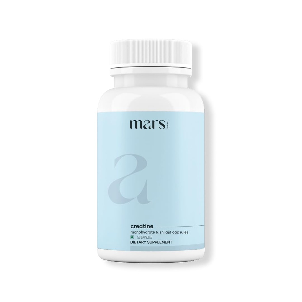 mars by GHC Micronized Creatine Monohydrate Caps with Shilajit & Ashwagandha (120N) 