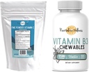 Bundle | Fine Powder Vitamin C, 454 Servings, and Vitamin B3 Chewables (Vanilla), 300 Servings