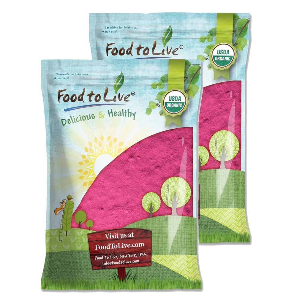 Organic Dragon Fruit Powder, 16 Pounds – Non-GMO, Raw Pitahaya, Vegan, Bulk, Contains Maltodextrin