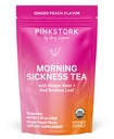 Pink Stork Organic Morning Sickness Εγκυμοσύνη Τσάι - Ζεστό ή Παγωμένο Τσάι - Προγεννητική Heartburn, δυσπεψία, και δυσκοιλιότητα Υποστήριξη - 1ο Trimester Εγκυμοσύνη Πρέπει να έχει - Ginger Ροδάκινο, 15 Σακάκια
