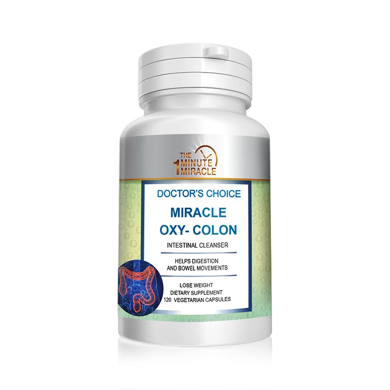 Miracle Oxy-Colon Intestinal Cleanser & Total Body Detox - Δυσκοιλιότητα Ανακούφιση για τις γυναίκες και τους άνδρες, οξείδιο του μαγνησίου. Ανακουφίζει την Περιστασιακή Δυσκοιλιότητα και την Αιμοδιψία. 120 Καψάκια