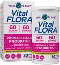 Vital Planet - Vital Flora Probiotics for Women 60 Billion CFU, Diverse Strains, Daily Rafter Stable Probiotic with Organic Prebiotics, for Κολπική Υποστήριξη, Immune and Digestive Health 30 Κάψουλες