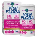 Vital Planet - Vital Flora Probiotics for Women 60 Billion CFU, Diverse Strains, Daily Shelf Stable Probiotic with Organic Prebiotics, for Vaginal Support, Immune and Digestive Health 30 Capsules