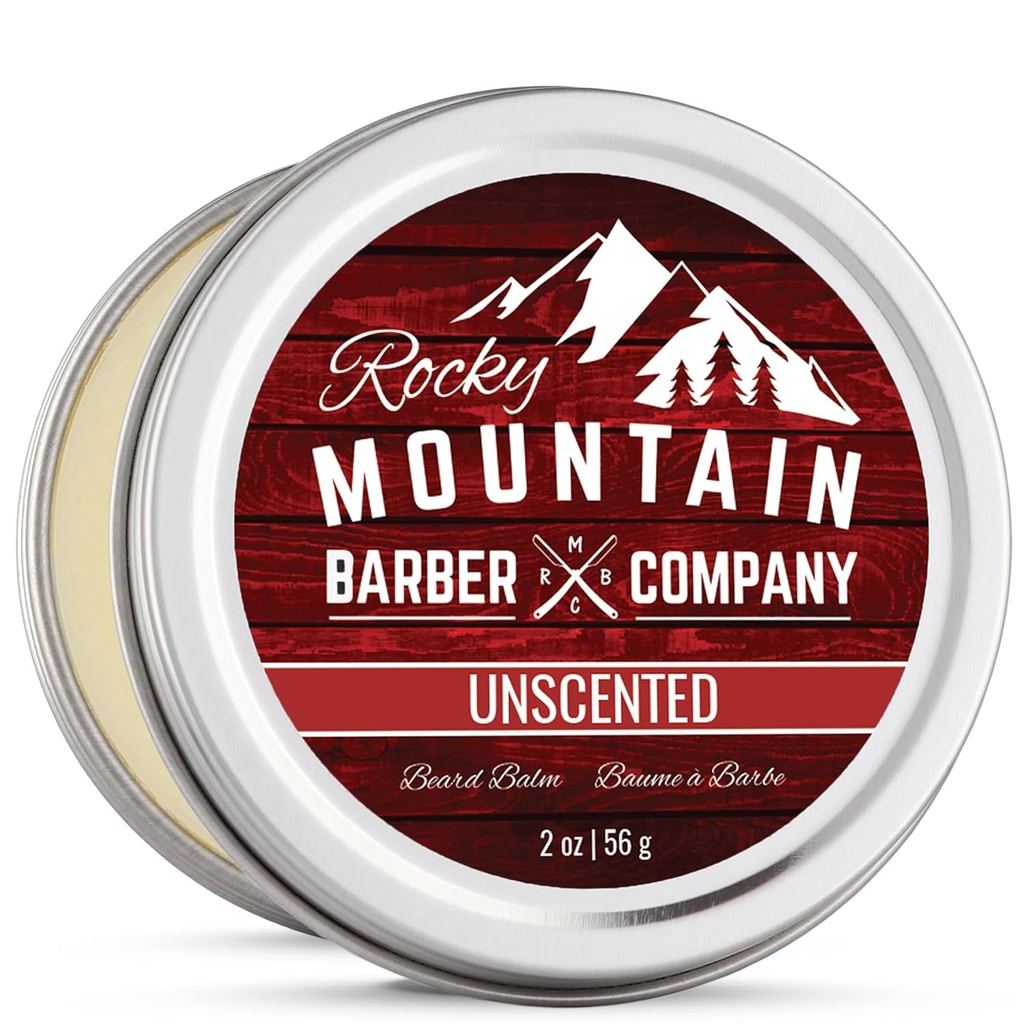 Rocky Mountain Barber Company Beard Balm - Κλασσικό Αρωματικό - 100% Φυσικό - Premium Wax Blend με Nutrient Πλούσιες Μέλισσες Wax, Jojoba, Λάδι καρύδας