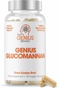 The Genius Brand Geneius Glucomannan - Glucomannan Κάψουλες για την Digestive Υγεία, Ενέργεια & κορεσμό Υποστήριξη - Φυσικές Ίνες για το Στομάχι Comfort - Μη ΓΤΟ & Vegan - 180 Κάψουλες Veggie