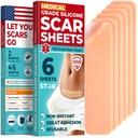 Ιατρικός βαθμός Σιλικόνη Scar Sheets - 6pk (5.7”x1.6”) - Ορατή διαφορά σε Χειρουργικά & Κελόιντ Σημάδια - Επαναχρησιμοποιήσιμα Γ-τμήμα Scar Silicone Strips - Εύκολο στη χρήση ταινίες
