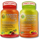 Immune Support Bundle - Quercetin with Bromelain, Vitamin C & Zinc + Liposomal Vitamin C 1100mg – with Organic Whole Food Blend & Acerola Cherry – Antioxidant, Respiratory & Cardiovascular Support