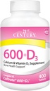 21st Century Calcium Plus D Supplement Tablet , 600 mg, 400 Count