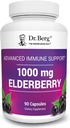 Δρ. Μπεργκ Κάψουλες Black Elderberry (Advanced Immune Support*) με 15.000 IU Βιταμίνης D, 60 mg ψευδαργύρου, & 90 mg Camu Camu - (4-in-1) Sambucus Elderberry Immune Support Supplement - 90 Κάψουλες