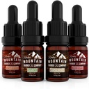 Rocky Mountain Barber Company Beard Oil Συσκευασία μεγέθους δείγματος - 4 Μοναδικές ποικιλίες ελαίου με μούσμουλα (0.17 oz το καθένα) - Cedarwood, Sandalwood, Bamboo & Αρωματισμένα – Περιέχει αιθέρια έλαια