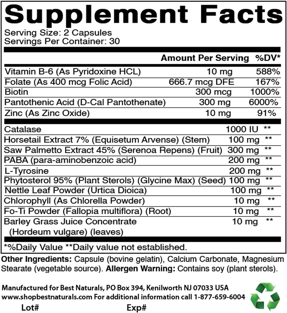 Anti Gray φόρμουλα μαλλιών & Ashwagandha εκχύλισμα 500 Mg