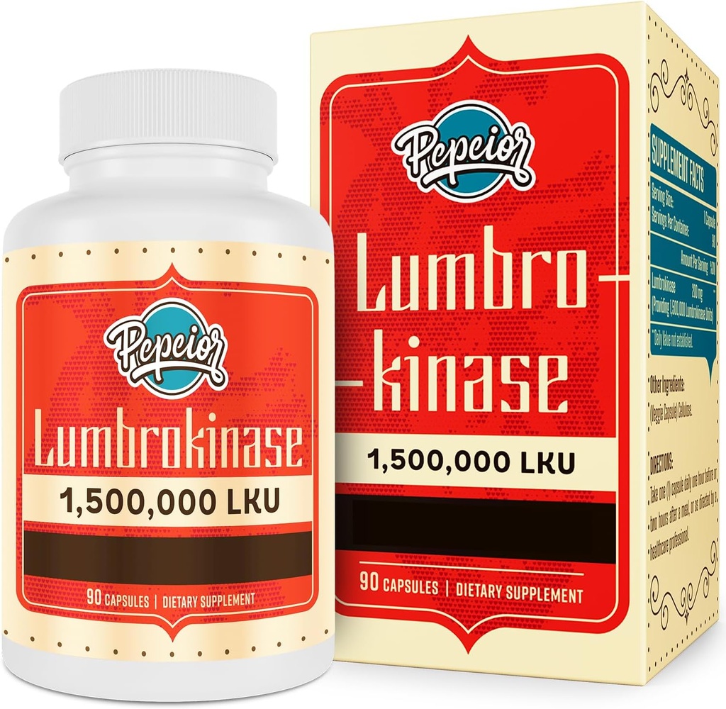 Lumbrokinase 200mg (Μέγιστη Δραστηριότητα 1.500.000 LKU) - Συμπλήρωμα Ενζύμων Λουμπροκινάσης, Πιο Αποτελεσματική από Nattokinase - 90 Κάψουλες