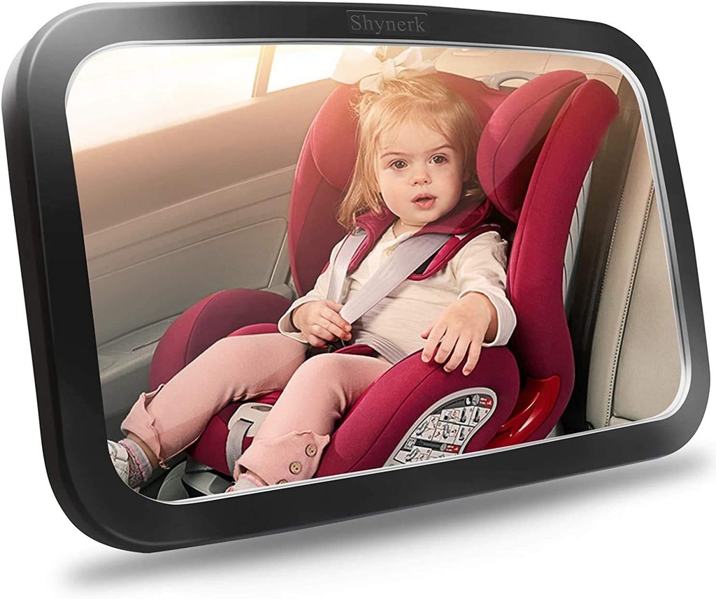Shaynerk Baby Car Mirror, Καθρέπτης ασφαλείας αυτοκινήτων για την οπίσθια αντιμετώπιση του βρέφους με ευρεία κρυστάλλινη καθαρή θέα, Shatterproof, 360° περιστροφή, συντριβή δοκιμαστεί και πιστοποιημένο