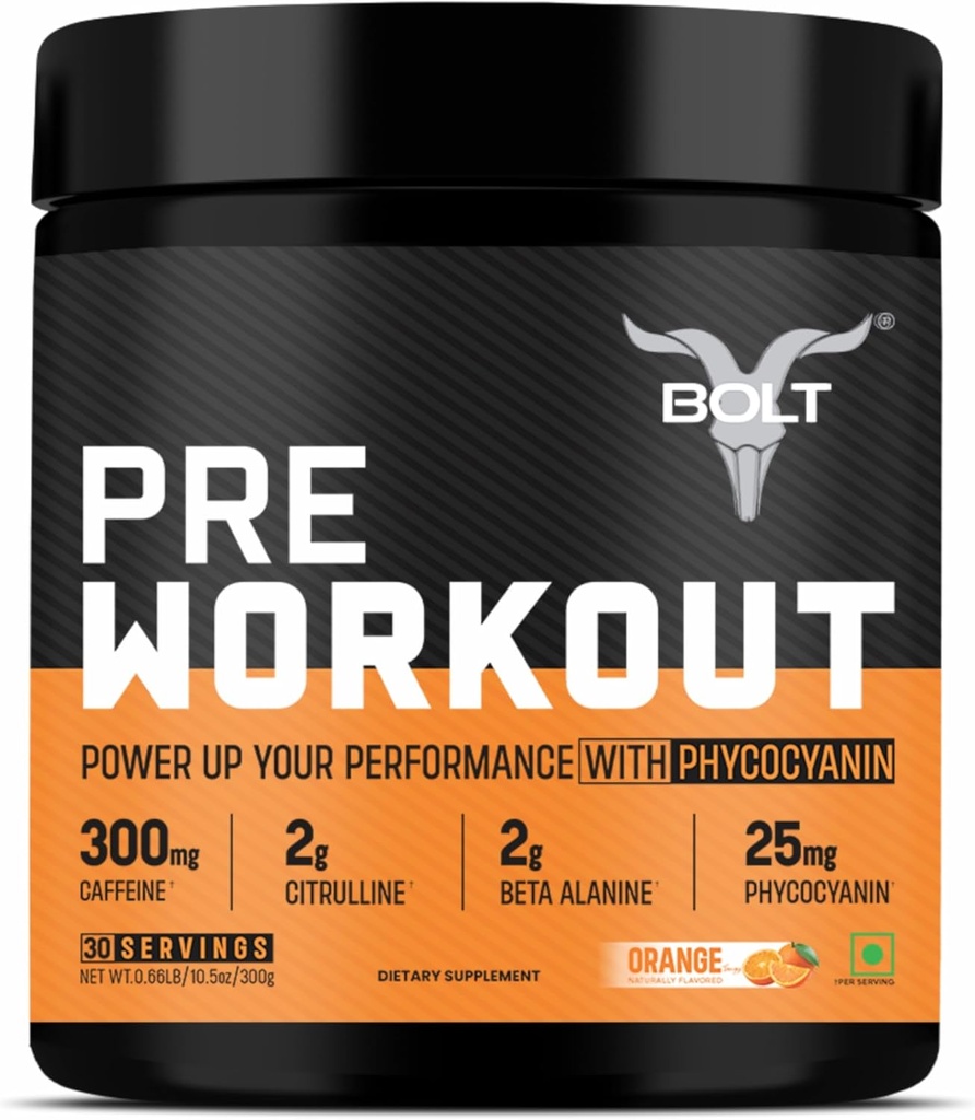 Bolt Pre Workout συμπλήρωμα με καφεΐνη, Citrulline Malate, B-Alanine, Taurine 