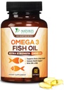 Ωμέγα 3 ιχθυέλαιο 2400 mg – Τριπλή δύναμη EPA & DHA λιπαρά οξέα για την καρδιά, τον εγκέφαλο και κοινή υποστήριξη – Wild-Caught, Burpless, συμπλήρωμα γεύσης λεμονιού – φυσικό, μη-GMO, χωρίς γλουτένη – 60 Softgels