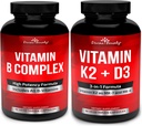 Divine Bounty Super B Complex Βιταμίνες & Βιταμίνη K2 με D3 Bundle