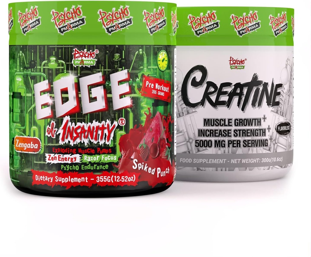 Psycho Pharma Edge of Insanity Pre Workout + Creatine Stack