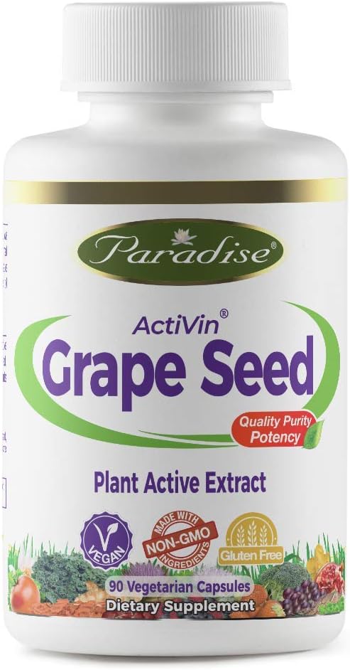 Κάψουλες χορτοφαγικών φυτών Paradise Herbs, Σπόροι σταφυλιού με Amla, 90 Count