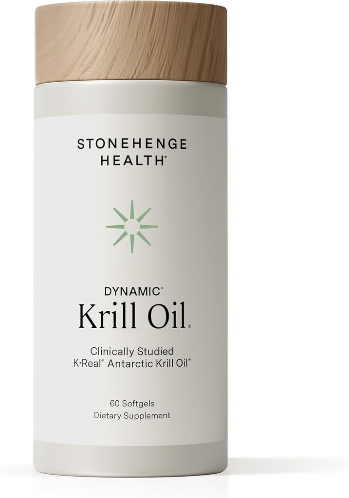 Stonehenge Health Dynamic Krll Oil 1600mg – τριπλή δύναμη Ανταρκτική Omega-3 συμπλήρωμα με EPA, DHA, φωσφολιπίδια & 2mg Ασταξανθίνη – Υποστηρίζει την καρδιά, τον εγκέφαλο, το δέρμα, την κοινή & την υγεία των ματιών – 60 Softgels