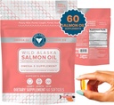 Trinent Seafoods Pure Catch Wild Alaskan Fish Oil for Women + Vitamin D3 - Συμπλήρωμα ιχθυελαίου ωμέγα-3 σολομού - EPA και DHA - 60 Count Daily Citrus Soft Gel - Κοινή Υποστήριξη, το δέρμα, και την υγεία της καρδιάς