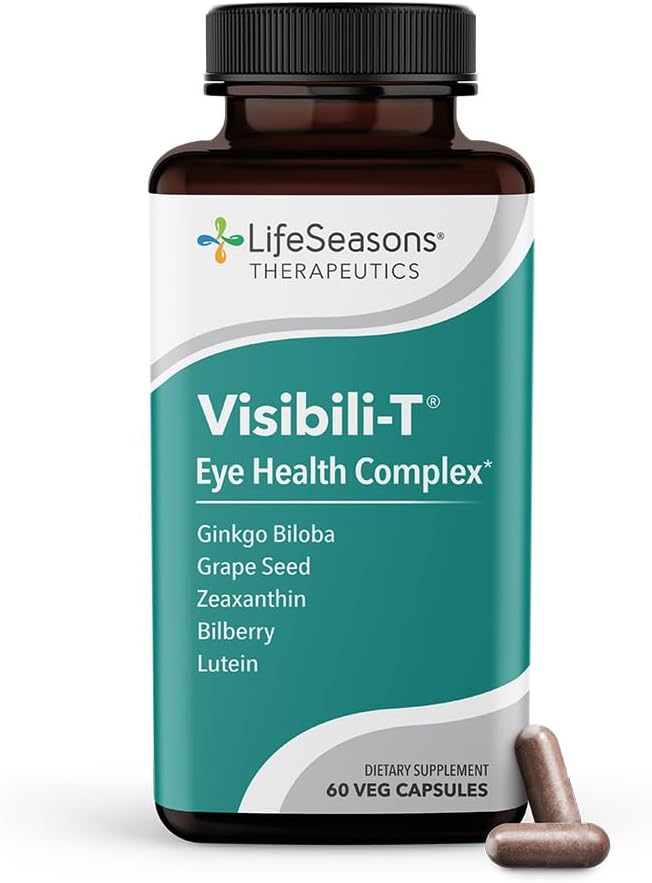 LifeSeasons Visibili-T με Bone Densi-T - Συμπλήρωμα στήριξης για την υγεία των ματιών και την όραση - Lutein, Chromium, Carrot Root, Bilberry, Ginkgo Biloba, εκχύλισμα σπόρων σταφυλιών, Lycope, Vitamin A& more - 120 κάψουλες