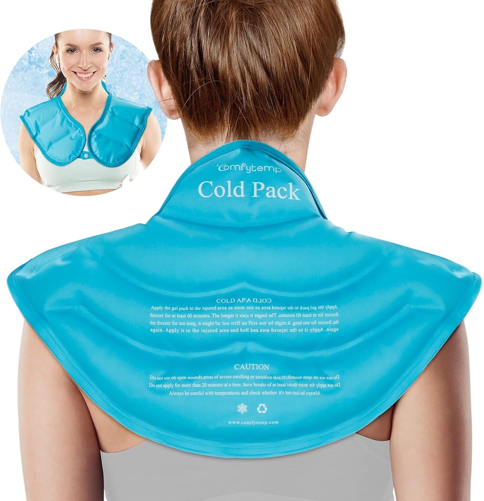 Compytemp Ice Pack για το λαιμό ώμους ανακούφιση του πόνου, Resuable Μεγάλη Gel Cooling Wrap Ψύξη ώμου για την Άνω Πίσω, Ψυχρή Συμπίεση Φυσική Θεραπεία για Θεριστικούς τραυματισμούς, Άνδρες Γυναίκα Δώρο