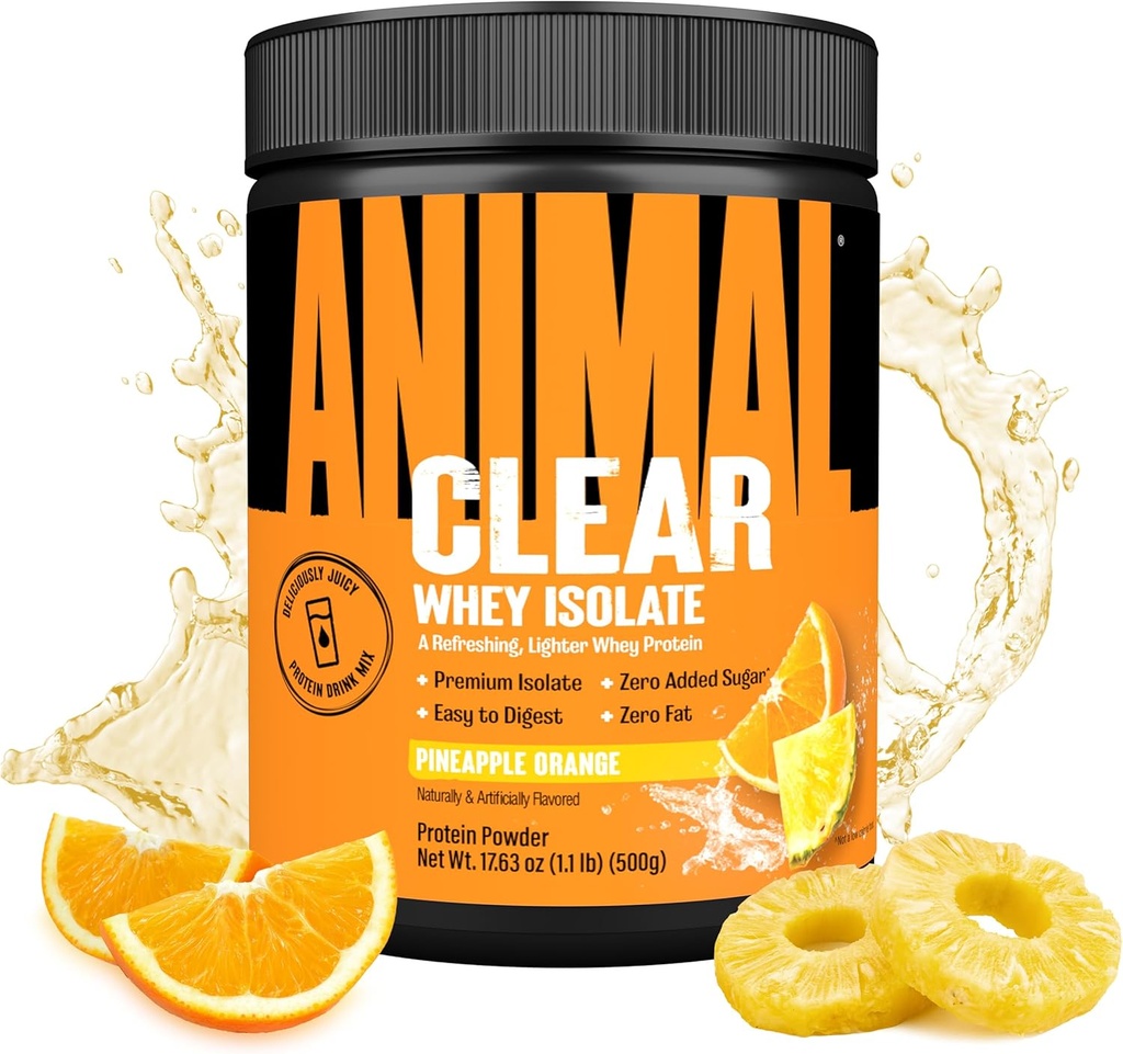 Clear Whey Isolate Protein Powder - Εύκολα Digest και Mix, 5g BCAA, Deliciously Juicy, Αναζωογονητικό ποτό ανά πάσα στιγμή για άνδρες και γυναίκες, Ανανάς Orange 125g (5 υπηρεσίες)