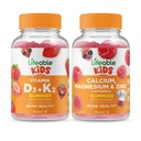 Βιώσιμη βιταμίνη D3 + Βιταμίνη K2 Kids + Ασβέστιο Μαγνήσιο & Ψευδάργυρος παιδιά, Gummies Bundle - Μεγάλη γεύση, συμπλήρωμα βιταμίνης, Χωρίς γλουτένη, GMO δωρεάν, Μασώμενα Gummy