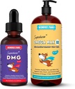 WONDER PAWS Premium DMG Liquid Plus Omega Max Fish Oil - για την ανοσοποιητική υποστήριξη του σκύλου, το δέρμα, τις αλλεργίες, την κοινή φροντίδα και τη συνολική υγεία – DMG 4 ουγγιά - Oυγγιά Omega Max 16 ουγγιά