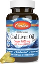 Carlson - Cod Liver Oil, Super 1000 mg + Βιταμίνες A & D3, Άγρια Νορβηγικά, Με Βιώσιμη προέλευση, 100 Softgels