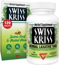 Swiss Kriss Herbal Laxative Tablets, Gentle & Natural Laxatives for Constipation Relief for Adults & Children Over Age 6, Works in 6-12 Ώρες, Senna Laxative, 120 Tablets Total