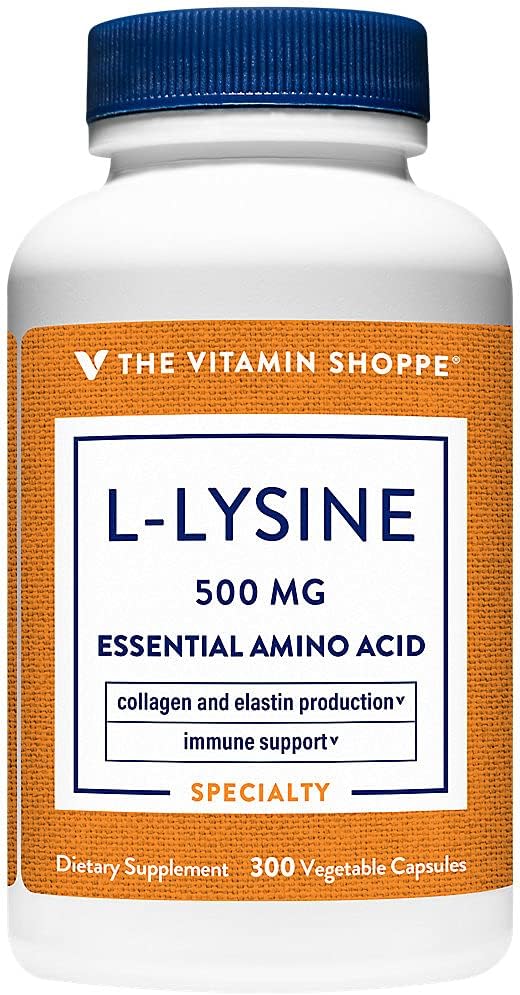 Η βιταμίνη Shoppe L-Lysine 500MG μία φορά την ημέρα (300 κάψουλες)