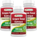 Best Naturals εκχύλισμα σπόρων σταφυλιών 400 mg 60 Vcaps (60 Count (Pack of 3))