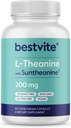BESTVITE Double Strength Suntheanine L-Theanine 200mg – Patented & Clinically Studied – 60 Vegetarian Capsules – Vegan – No Stearates – Non GMO – Gluten Free – Relaxation Support