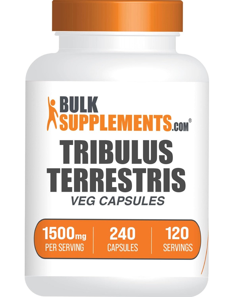 BulkSupplements.com Κάψουλες Tribulus Terrestris - συμπλήρωμα βοτάνων, Tribulus Terrestris 1500mg - Χωρίς γλουτένη, 2 κάψουλες ανά υπηρεσία, 240 Count (Pack of 1)