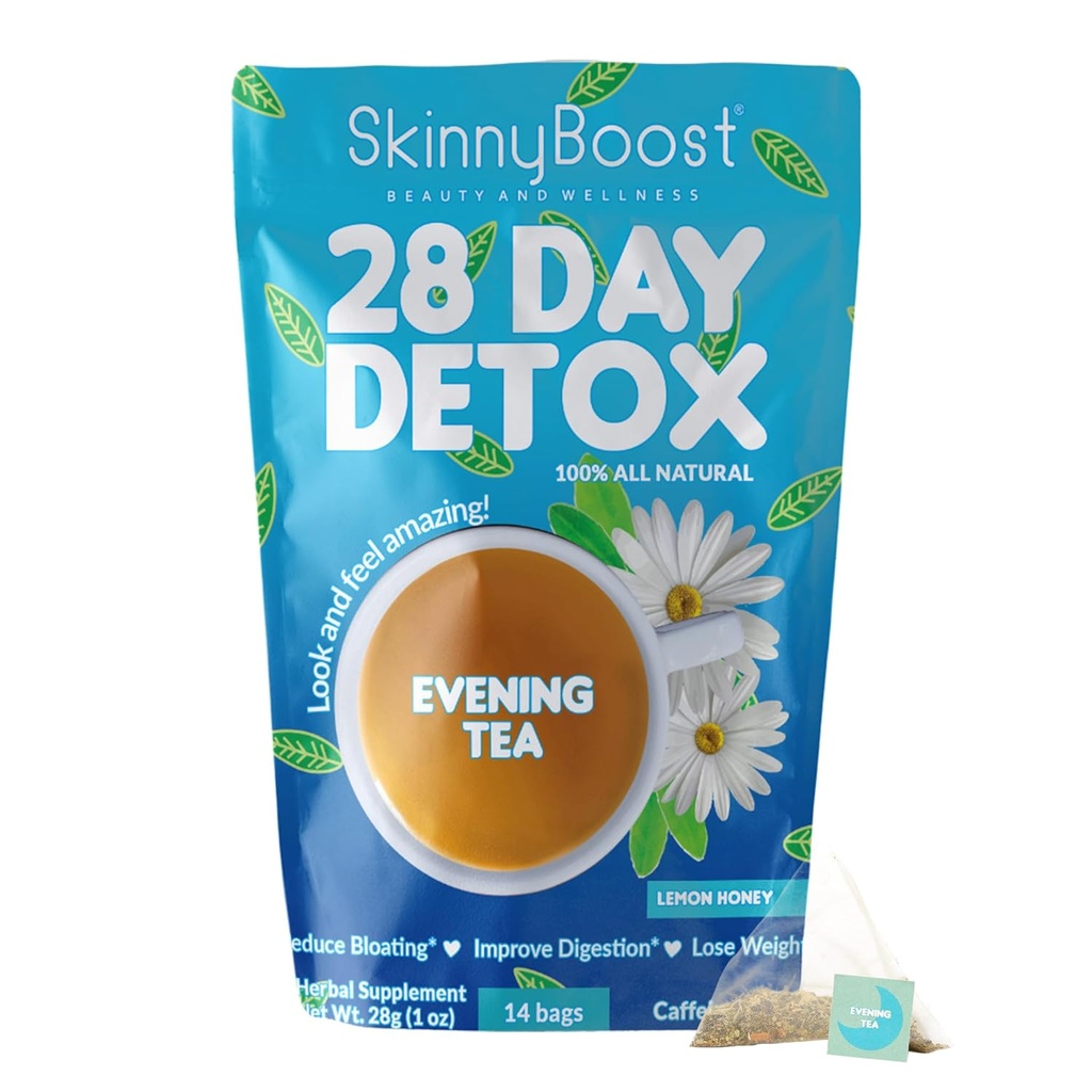 Skinny Boost Evening Detox Τσάι-14 Τσάι Τσάι Τσάι Τσάι Σύνολο, Υποστηρίζει Detox και Καθαριότητα, Μειώστε το Bloating, 100% Όλα Φυσικό, Vegan, Μη ΓΤΟ