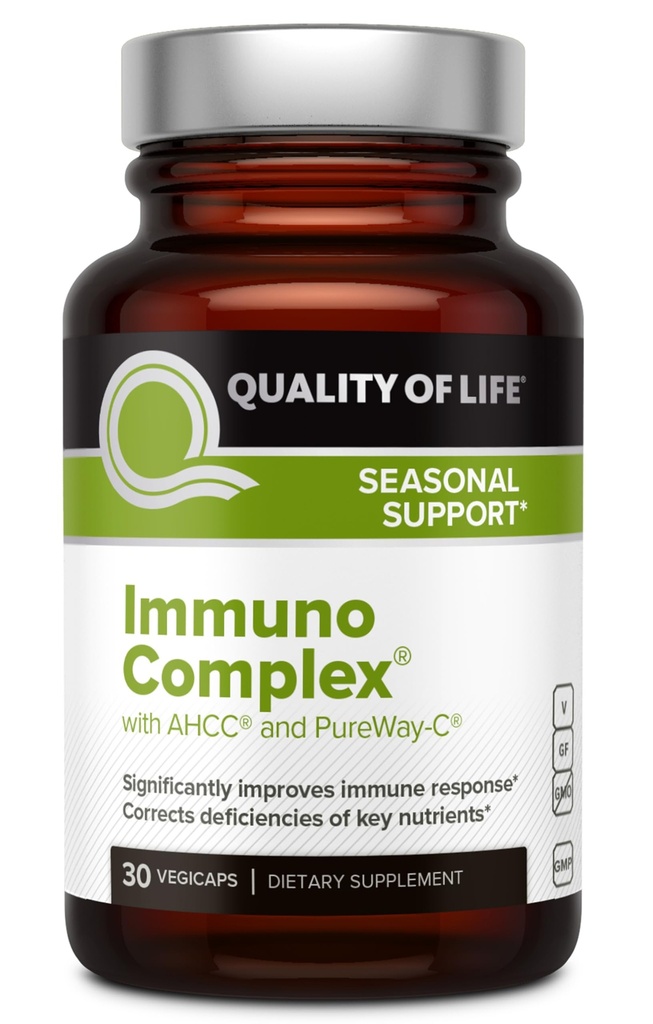 Ποιότητα ζωής Immuno Complex – Περιλαμβάνει AHCC εκχύλισμα μανιταριών, βιταμίνη C, βιταμίνη D3, χαλκός, ψευδάργυρος