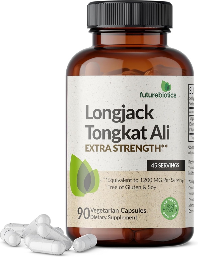 Futurebiotics Longjack Tongkat Ali Extra Strength Energy & Stamina Support - Μη ΓΤΟ, 90 κάψουλες χορτοφάγων