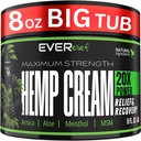 Hemp Cream Maximum Strength Relief Cream 8 OZ - Relieve Knee, Hip, Joint, Muscle & Lower Back Pain Support | Natural Lotion Made in USA with Hemp Oil, MSM, Turmeric and Arnica.