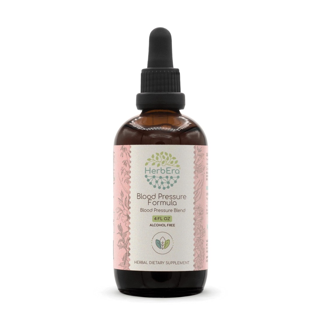 HerbEra Blood Pressure Formula B120 Alcohol-Free Extract Βάμμα: Hawthorn Leaf, Motherwort Herb, Cayenne Pepper, Hibiscus Flower, Spirulina. Μείγμα πίεσης αίματος 4 Fl Oz