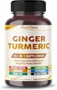 Ultra Ginger & Turmeric Aids Digestion & Supports Heart Health – Περιλαμβάνει πιπέρι καγιέν, βάλσαμο λεμόνι, κανέλα, μέντα, πράσινο τσάι - Made in The USA- 150 Capsles